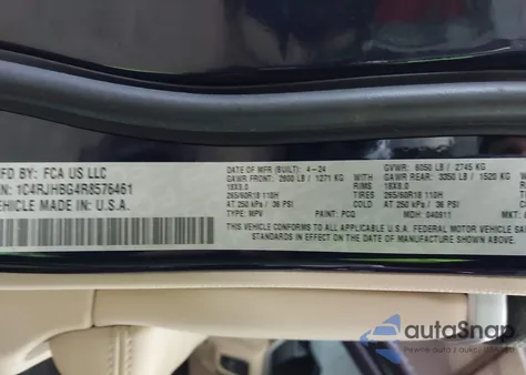 2024 Jeep Grand Cherokee Limited 4X4 from USA, damaged, VIN 1C4RJHBG4R8576461